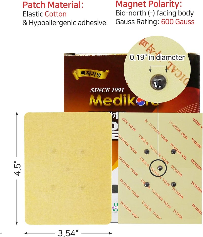 Arche Hanil ACU-Magnetic Feet Patches Healing Tip Magnet Acupuncture 600 Gauss Magnets Pre-Attached to Plasters (10 Sheets) for Foot Sole Heel Area - Image 3